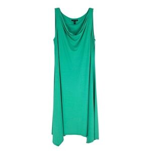 Eileen Fisher Dress Womens Size XS Seafoam Green Drape Neck Stretch Knit
